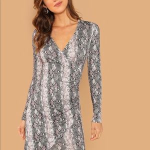 Snakeskin wrap dress